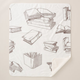 Book pattern sherpa blanket