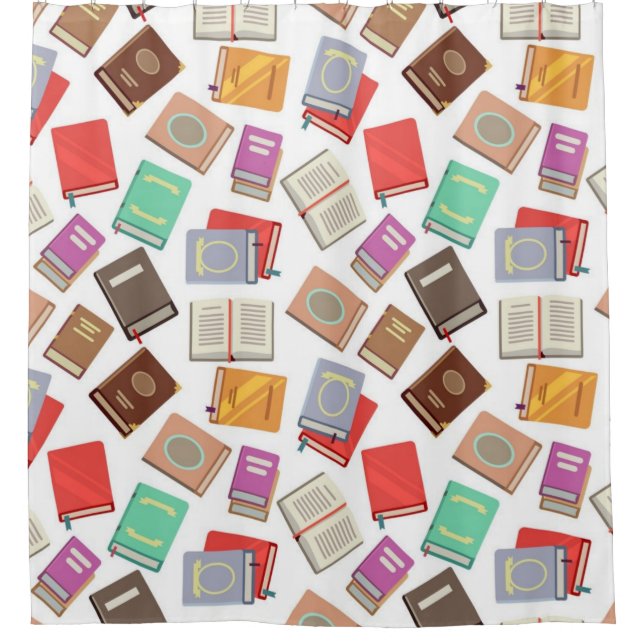 Book pattern shower curtain (Front)