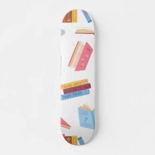 Book pattern skateboard