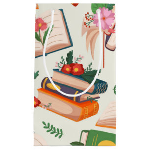 Book pattern small gift bag