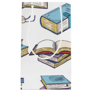 Book pattern small gift bag