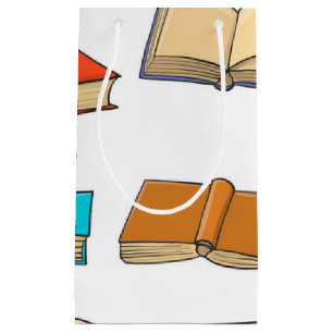 Book pattern small gift bag