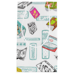 Book pattern small gift bag