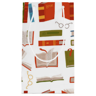 Book pattern small gift bag