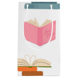 Book pattern small gift bag