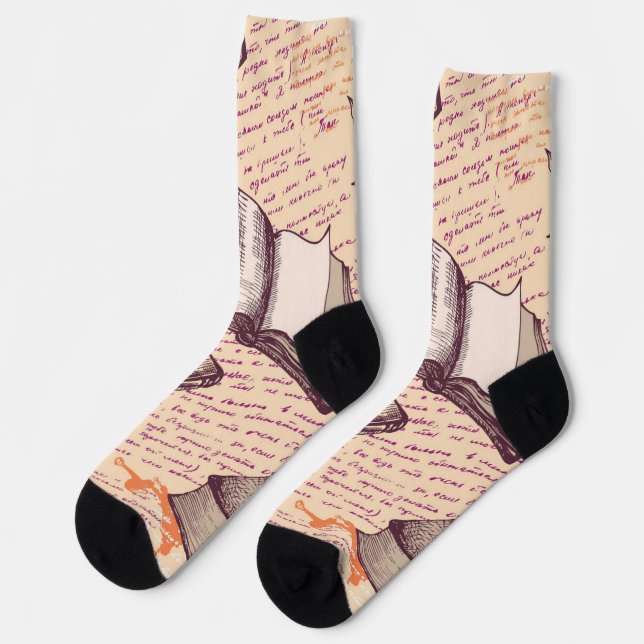 Book pattern socks (Left)