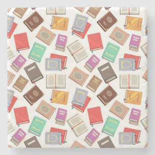 Book pattern stone coaster