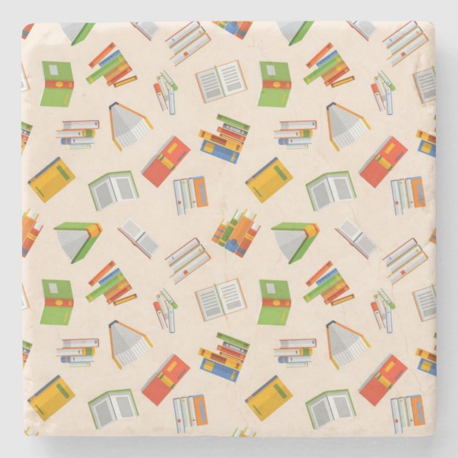 Book pattern stone coaster (Front)