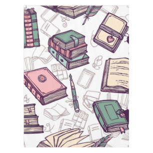 Book pattern tablecloth