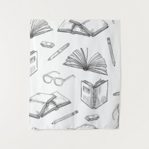 Book pattern tapestry