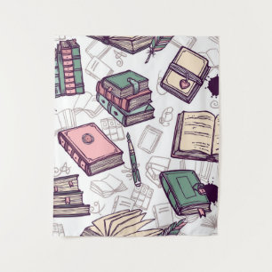 Book pattern tapestry