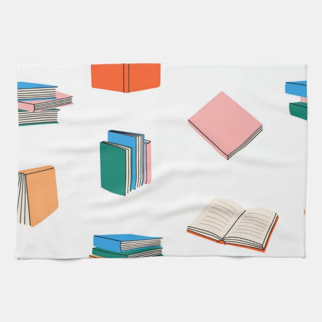 Book pattern tea towel (Horizontal)