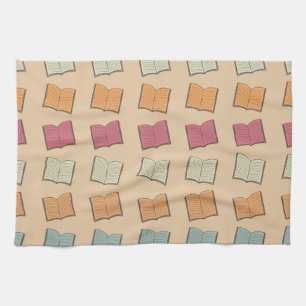 Book pattern tea towel