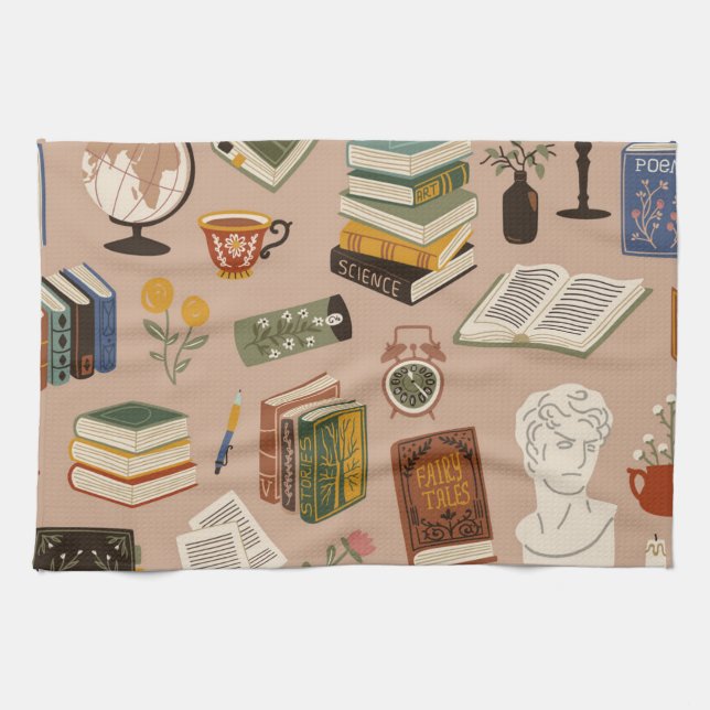 Book pattern tea towel (Horizontal)