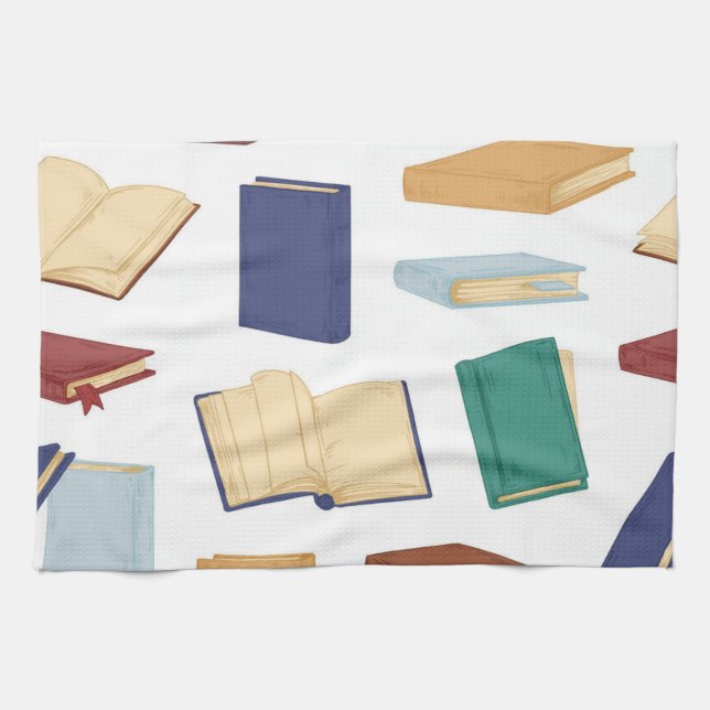 Book pattern tea towel (Horizontal)