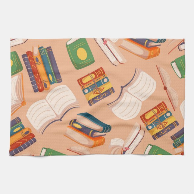 Book pattern tea towel (Horizontal)