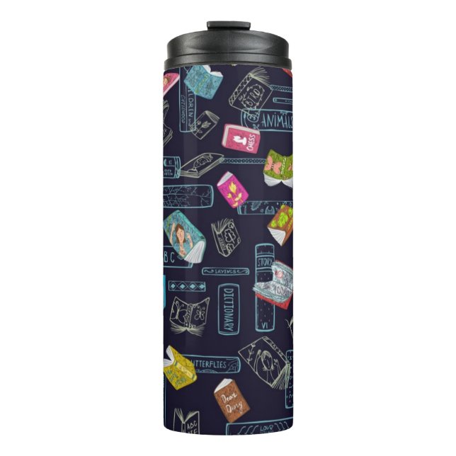 Book pattern thermal tumbler (Front)