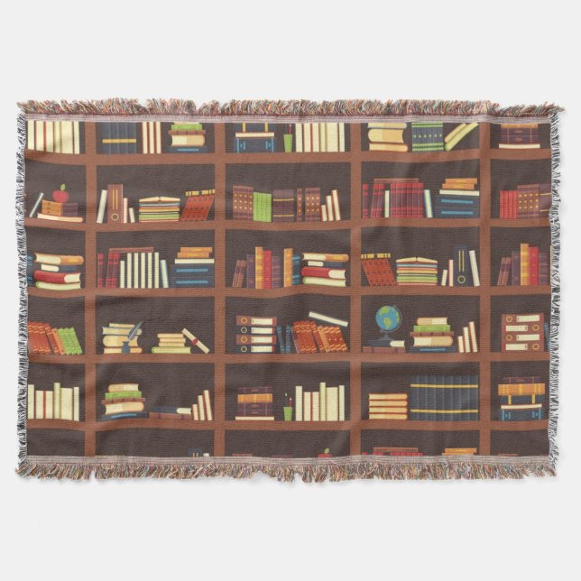 Book pattern throw blanket (Front)