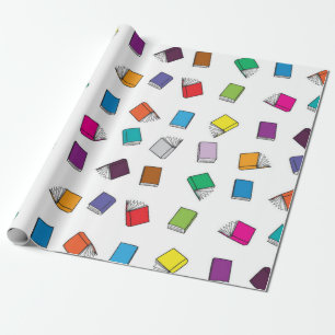 Book pattern wrapping paper