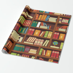 Book pattern wrapping paper