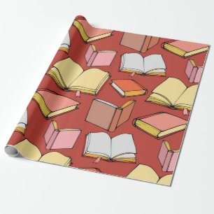 Book pattern wrapping paper