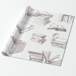 Book pattern wrapping paper