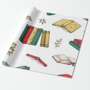 Book pattern wrapping paper