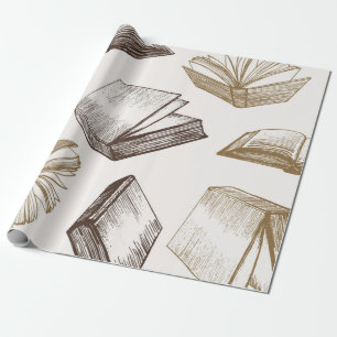 Book pattern wrapping paper