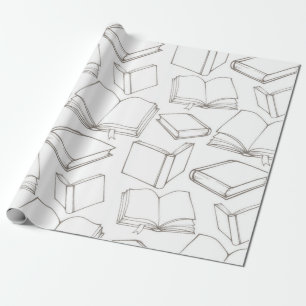 Book pattern wrapping paper