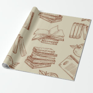 Book pattern wrapping paper
