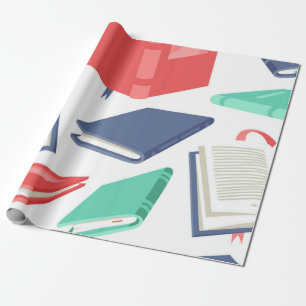 Book pattern wrapping paper