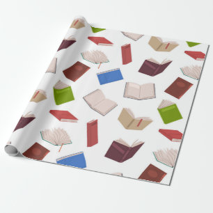 Book pattern wrapping paper