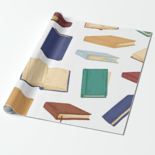 Book pattern wrapping paper