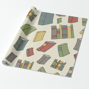 Book pattern wrapping paper