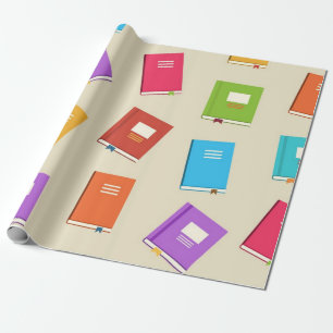 Book pattern wrapping paper