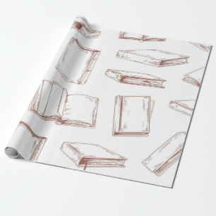 Book pattern wrapping paper