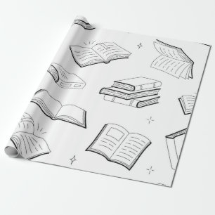 Book pattern wrapping paper