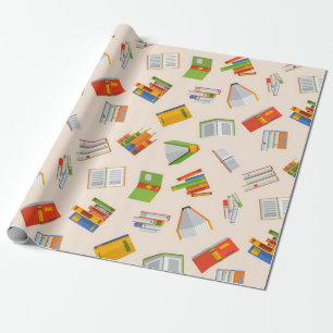 Book pattern wrapping paper