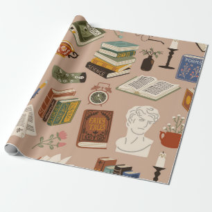 Book pattern wrapping paper