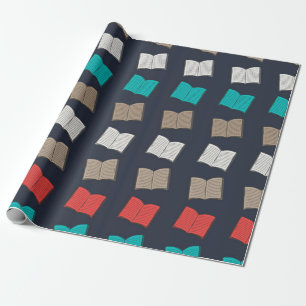 Book pattern wrapping paper