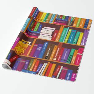 Book pattern wrapping paper
