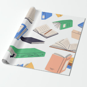 Book pattern wrapping paper