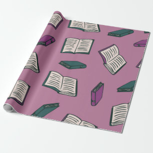 Book pattern wrapping paper