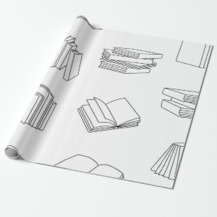 Book pattern wrapping paper