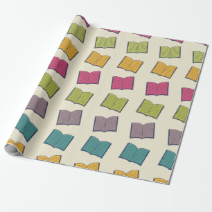 Book pattern wrapping paper
