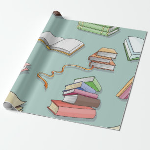 Book pattern wrapping paper