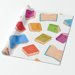 Book pattern wrapping paper