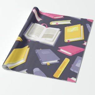 Book pattern wrapping paper