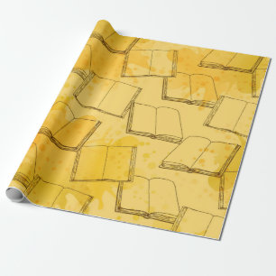 Book pattern wrapping paper