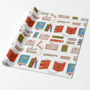 Book pattern wrapping paper